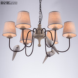 金亿铭美式小鸟吊灯客厅餐厅卧室书房创意个性独特3D小鸟造型灯具