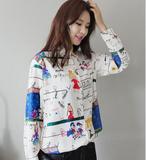 1韩国代购正品dahong春装 卡通浪漫的童趣长袖衬衫个性独特