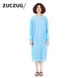 ZUCZUG/素然 Z系列 印彩点薄丝棉后开襟连衣裙 Z141DR38