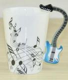 陶瓷马克杯创意电吉他音乐杯五件套装音符乐器咖啡杯情侣对杯礼品