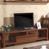现代中式实木电视柜 1.8米2.2米客厅地柜 矮柜储物柜组合影视墙柜