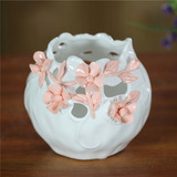 陶瓷花瓶创意摆件现代简约纯白陶瓷艺术装饰瓷家居花瓶镂空花瓶