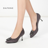 Daphne/达芙妮秋季时尚尖头浅口女高跟鞋水钻细跟婚鞋1016404001