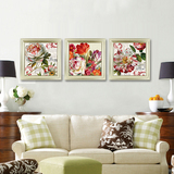 欧式田园花卉装饰画有框画美式客厅餐厅婚房卧室壁画挂画牡丹玫瑰