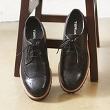韩国新款 正品代购内增高手工皮鞋 商务宴会男士正装皮鞋 黑色7CM