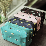 [木笔]Kiitos帆布收纳包日韩式方形杂物包创意便携式化妆包手拿包