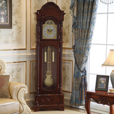 时刻钟表 客厅 落地钟欧式 复古实木摆钟 座钟机械 纯铜机芯包邮