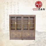中式实木精品展柜玻璃柜 仿古榆木珠宝展示柜 陈列柜货架明清古典