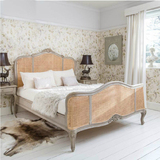 美式乡村实木床法式公主床复古做旧双人床原木色橡木床欧式床定制