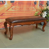美式实木雕花换鞋凳 欧式雕刻床尾凳 长凳客厅条凳休息凳 钢琴凳
