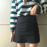 chic韩国夏装新款百搭显瘦短裙纯色a字包臀裙半身裙女士高腰裙子