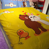 韩国布朗熊可妮兔儿童卡通LINE三四件套纯棉被套1.5m1米8床上用品