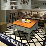美式宜家菱形格子图案手工腈纶地毯客厅茶几沙发厨房床边满铺定制