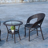 休闲椅子茶几三件套室内田园藤椅创意时尚组合简约阳台桌椅