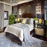 时尚简约现代格子地毯客厅茶几沙发地毯卧室床边手工腈纶地毯定制