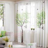2016韩国宜家窗帘卧室客厅涤棉款布料/成品树和鸟笼窗帘可定做