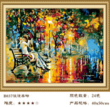 浪漫亲吻40x50数字油画DIY抽象人物画欧式油画一件代发厂家批发