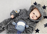【现货】英国童装NEXT男婴可爱猴子珊瑚绒长袖连体衣670929夹棉