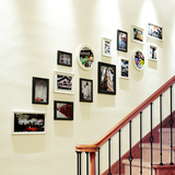 15框 楼梯照片墙欧式挂墙相框组合背景墙走廊相片墙餐厅墙壁装饰