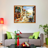 diy数字油画风景手绘大幅自己填色客厅卧室欧式装饰画   风情街