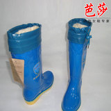 韩版时尚冬加绒保暖长筒靴长毛棉套雨鞋水鞋胶鞋高筒女式雨靴水靴