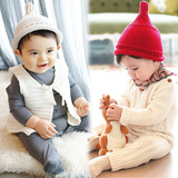 秋冬新款 婴儿套头帽 简约百搭 尖顶奶嘴 儿童针织帽子 保暖时尚