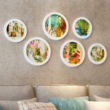 框画框创意组合照片墙客厅墙上装饰 圆形相框挂墙 餐厅房间壁饰挂