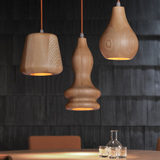 「九道光」设计师艺术创意灯具餐厅吊灯简约吧台实木单头三头吊灯