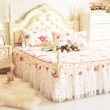 韩式公主蕾丝花边床裙单件纯棉床单床罩夏季1.8米床 全棉 包邮