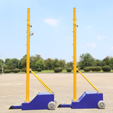 羽毛球架移动式羽毛球网架标准气排球网架可调二合一网架包邮网柱