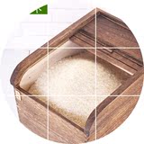 庄饰沐实木质防虫储米箱橱柜桐木储物箱米面桶半自动储米器密封米