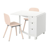 宜家专业代购诺顿 餐桌椅组合一桌二椅白色桦木