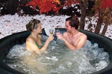 美泉正品充气spa按摩浴缸带恒温加热功能家庭温泉水池游泳池特价