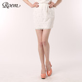 ROEM罗燕韩国春夏季新品女纱网提花显瘦短裙RCWH42601M专柜正品