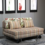 新款小户型时尚客厅多功能沙发1.2米简易布艺折叠双人沙发床1.5米
