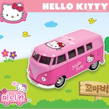 韩国进口Hello Kitty玩具 粉色可爱小汽车模型 客车车模 玩具汽车