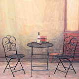 美式铁艺桌椅阳台休闲茶几椅子组合三件套咖啡厅桌椅户外花园家具