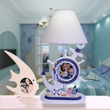 蓝白地中海风格船锚船舵灯饰欧式现代家居搭配儿童房床头起夜台灯