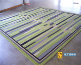 手工晴纶客厅卧室地毯条纹几何图形地毯现代简约彩色格子地毯定制