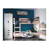 南京宜家家居 IKEA代购 麦达 双层床架 松木高架床 实木床 90*200