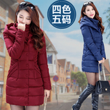 2015冬款棉衣新款韩版中长款加厚棉服修身连帽棉袄女装冬装外套潮