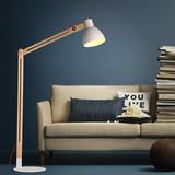中能北欧宜家现代简约时尚创意客厅沙发卧室书房可调节木质落地灯
