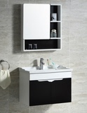 经典黑白款卫浴橡木浴室柜组合卫生间收纳柜洗手洗脸盆实木卫浴柜