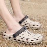 夏季男士洞洞鞋韩版增高拖鞋潮流沙滩鞋透气半拖鞋防滑鸟巢凉鞋子