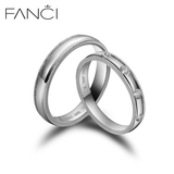FANCI范琦925银戒指男女情侣对戒仿真结婚戒指环时尚简约银饰品