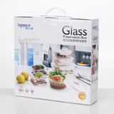 龙士达耐热玻璃保鲜盒 玻璃饭盒 三件套 烤箱微波盒LK-2835