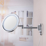 壁式美容镜伸缩折叠LED 带灯单面美容镜浴室化妆镜创意卫浴镜 浴