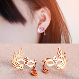韩版镀18K玫瑰金面具耳钉女日韩国气质彩金耳饰个性耳环配饰礼物