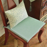 乡村格子碎花灰绿色布艺可拆洗椅垫餐椅垫坐垫海绵垫椅子垫可定做