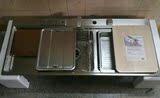 普乐美 CM907 304不锈钢水槽 双槽 带沥水板刀具操作台 洗菜盆